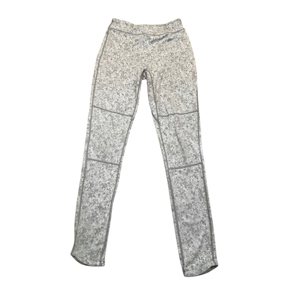 Gymshark Womens High Waisted Space Dye Leggings Grey‎ White Athletic Yoga XS